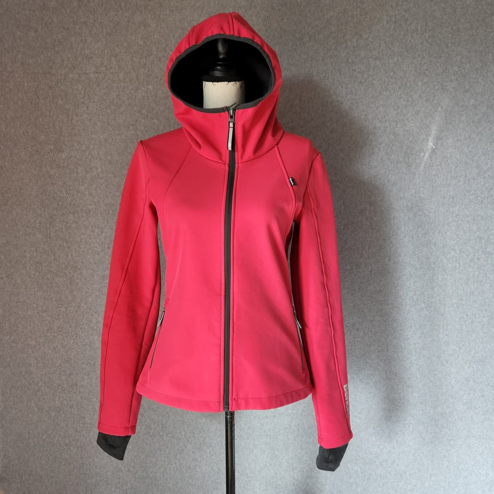 Bench Activewear Fleece Lined Hooded Jacket Full-Zip Pocket Pink Women M
