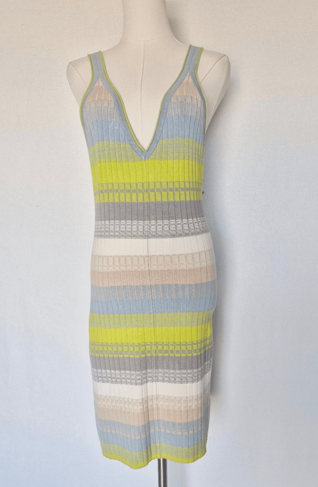 NWT Anthropologie Daily Practice Tuvalu Stripe Knit Racerback Sweater Dress Sz.S