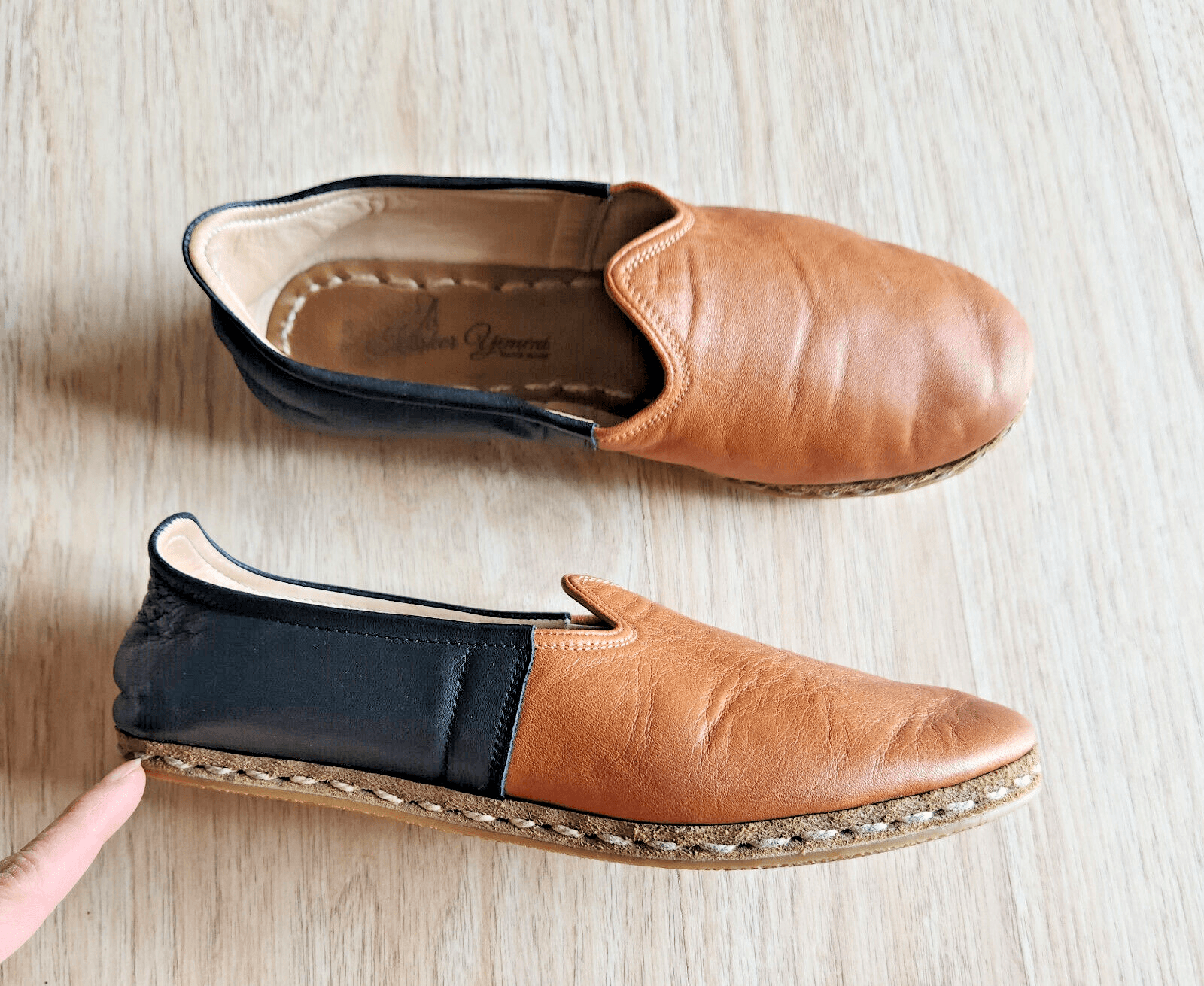 Kosker Yemeni Leather Handmade Turkish Classic Slip-On Shoes Black Brown EU W38