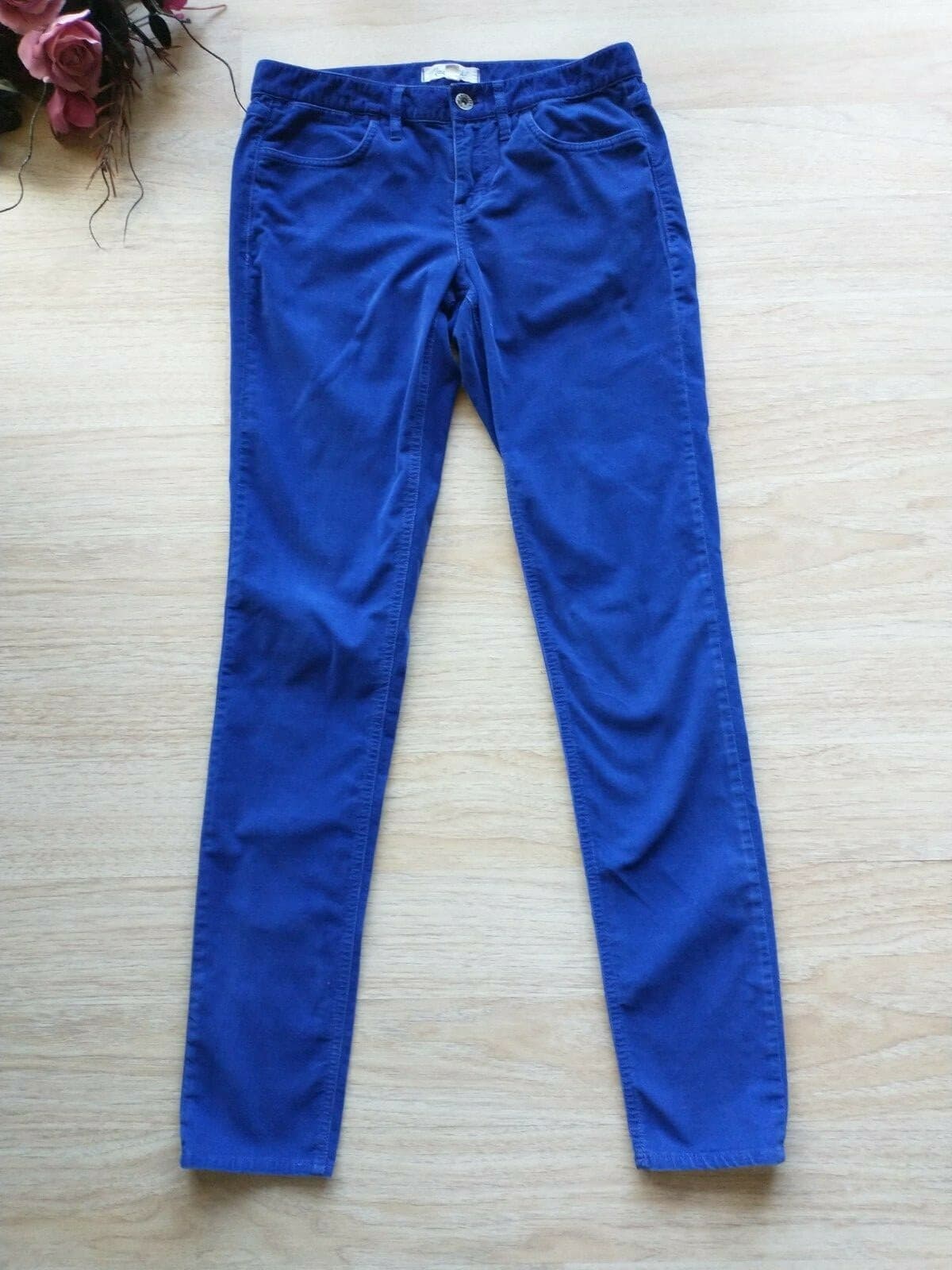 Madewell Skinny Skinny Corduroy Pants Zip Pocket Cotton Blend Blue Women 28x32