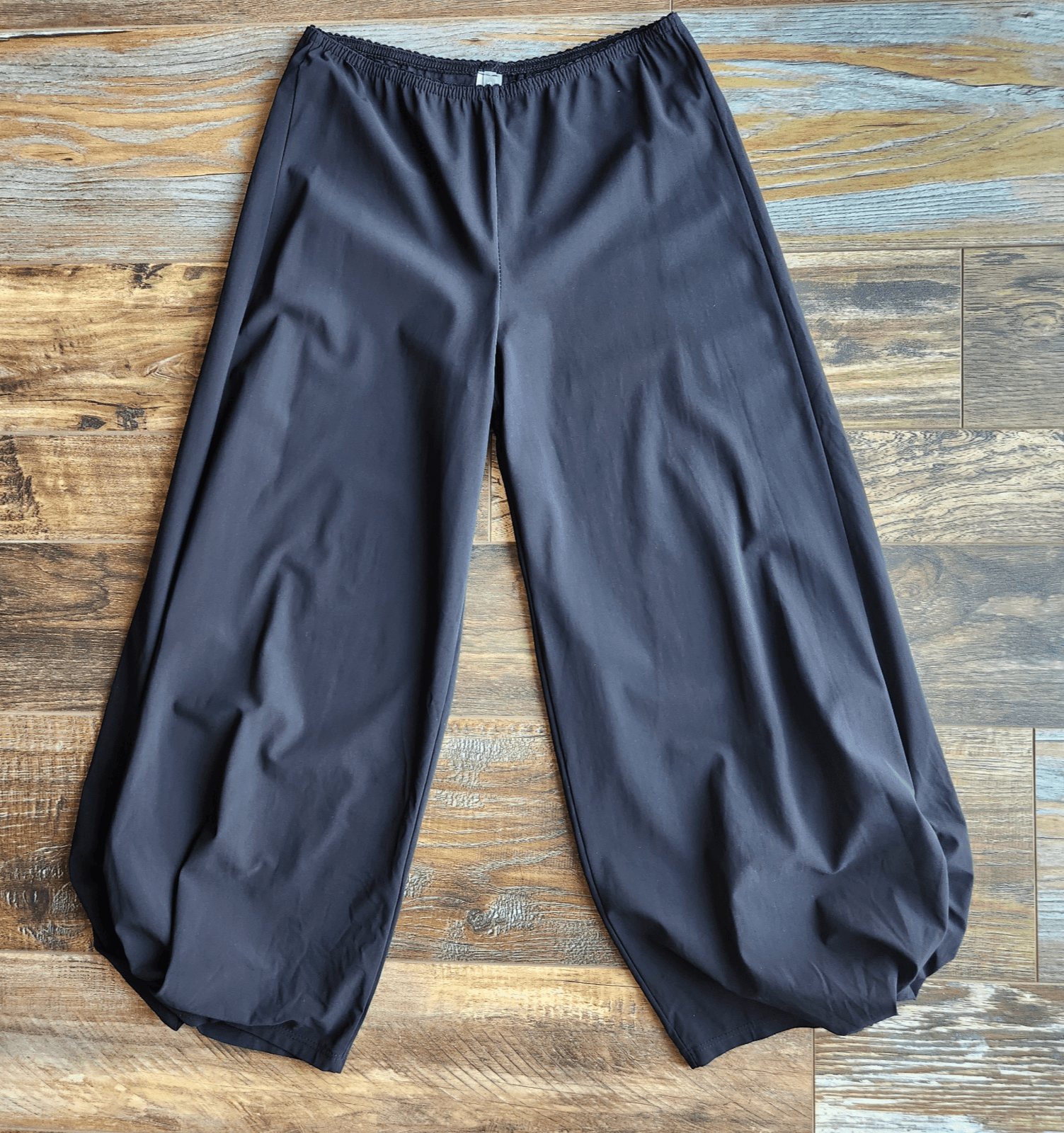 Deca De Vous A Nous France Jersey Lagenlook Cropped Pants Elastic Black Sz.0