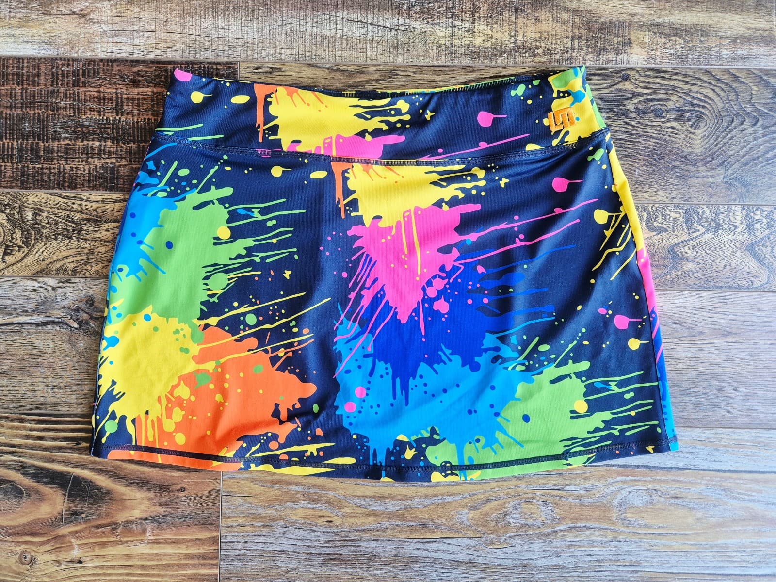 Loudmouth Golf Blasterpiece Mini Skirt Pull-On Multi Paint Splatter Women's L