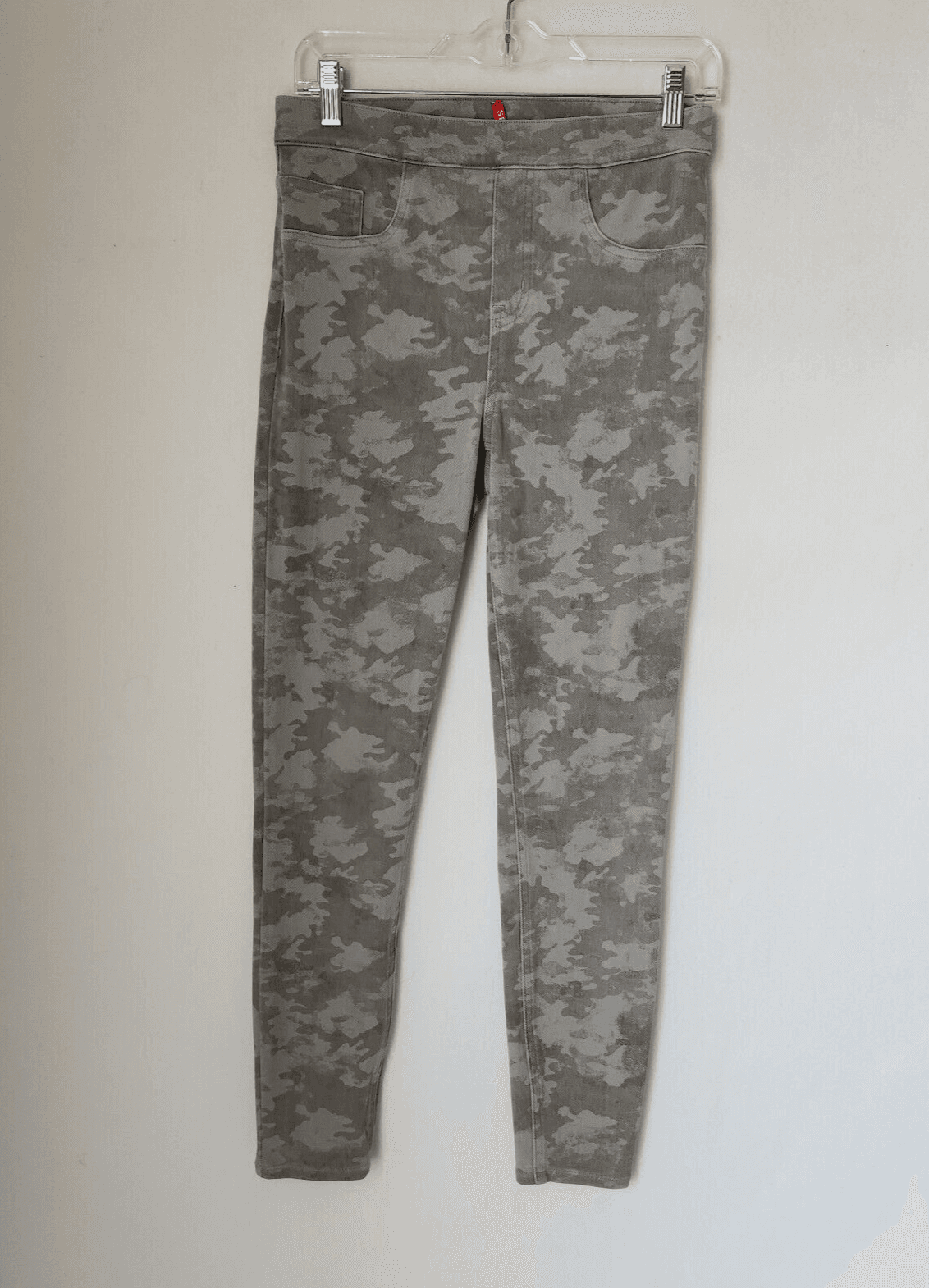SPANX Camouflage Jean-ish Ankle Legging Back Pocket Stretch Cotton Grey Womens M