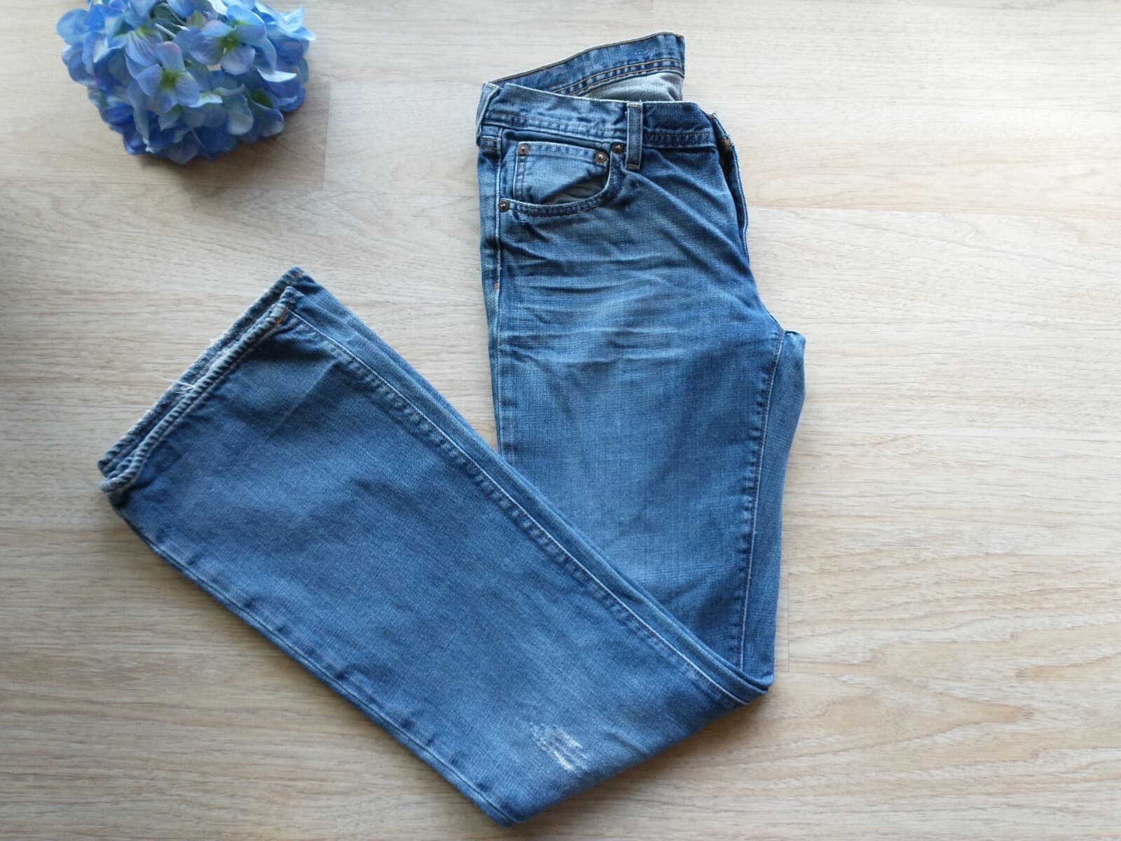 Polo Ralph Lauren Whitney Women Boot Cut Jeans Distressed Blue Sz.10x34