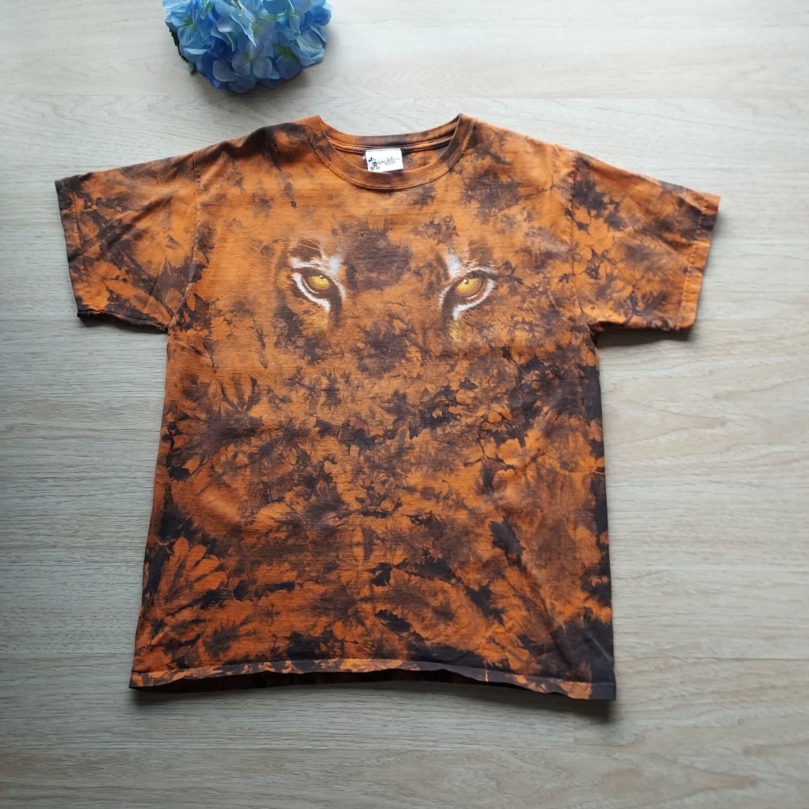 Vintage Walt Disney World Tie-Dye Kingdom Tiger T-Shirt Orange Men Chest 43" (L)