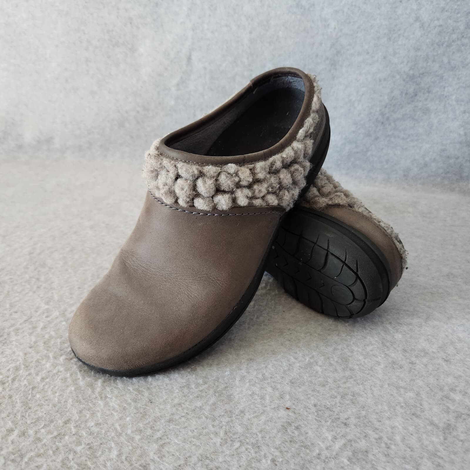 Merrell Encore Kassie Wool Trim Warm Comfort Clogs Mule Slip-On Brown Women US8