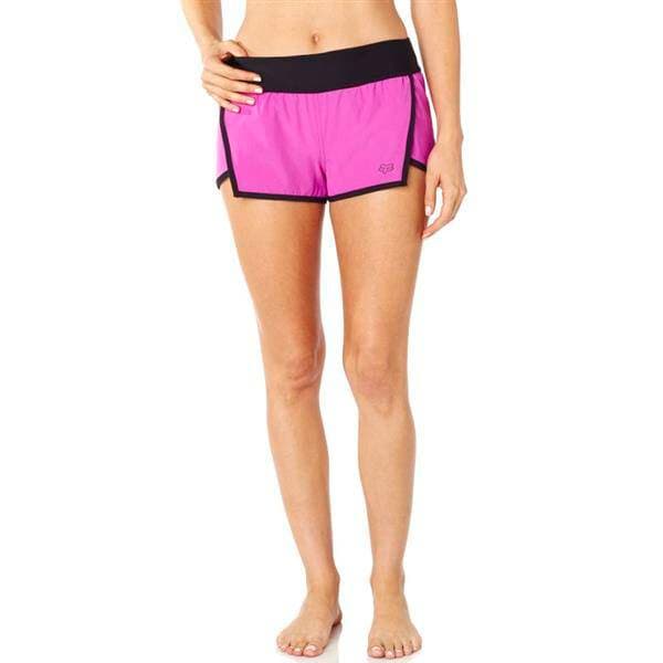 NWT FOX Head Athletic Meter Shorts Pull-On Zip-Pocket Berry Punch Women XL $49