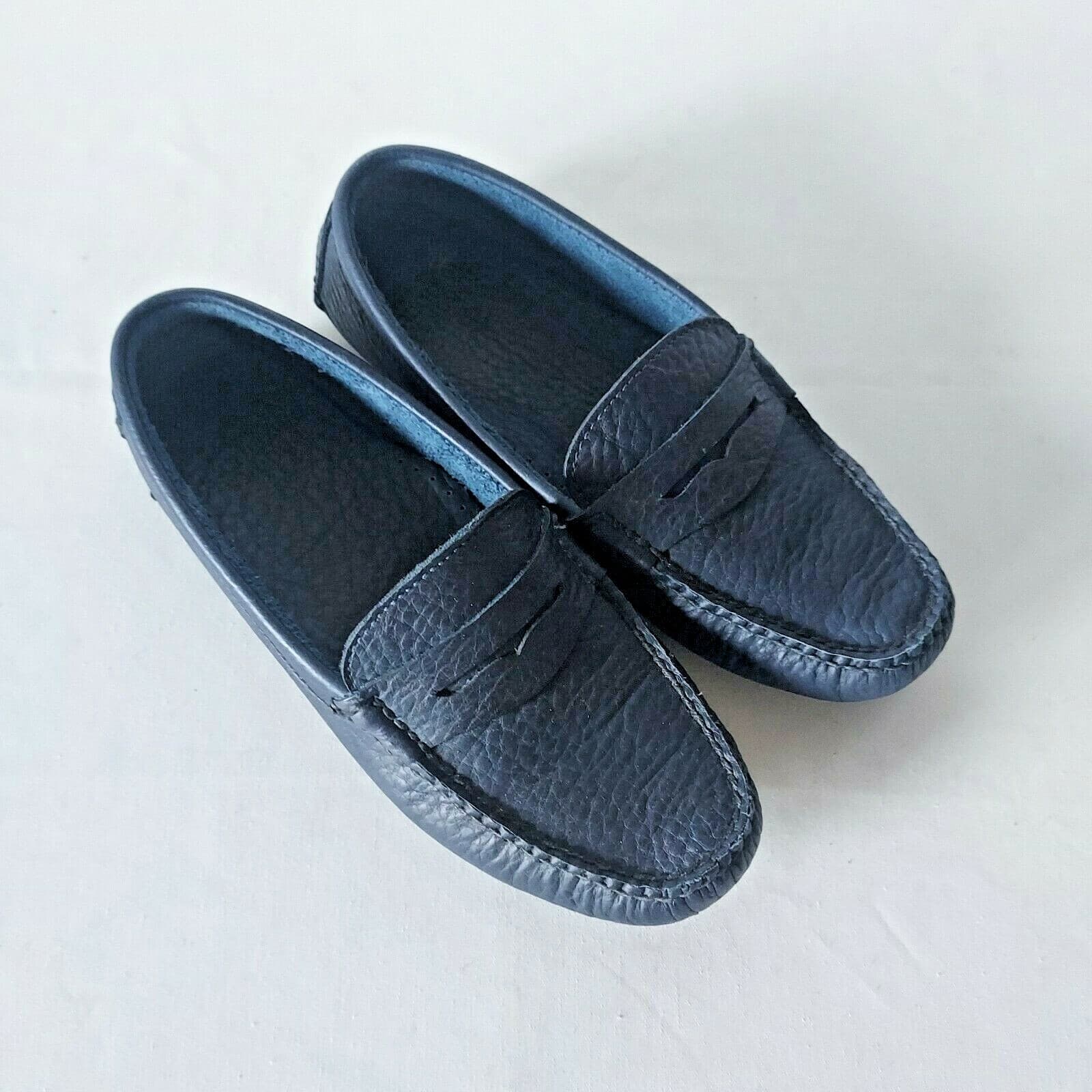 Brooks Brothers Pebbled Leather Penny Driving Loafer Slip-On Black Women US5.5M