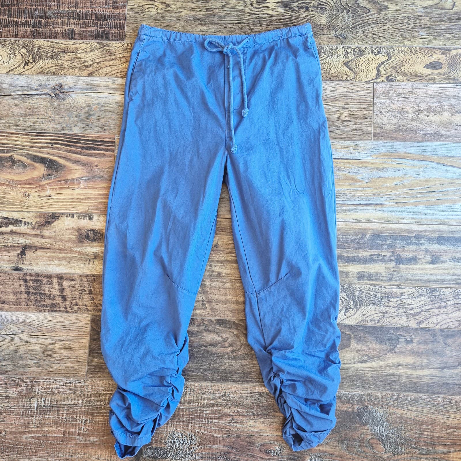 Free People Light Parachute Pants Pull-On Drawstring Pocket Cotton Blue Women XS