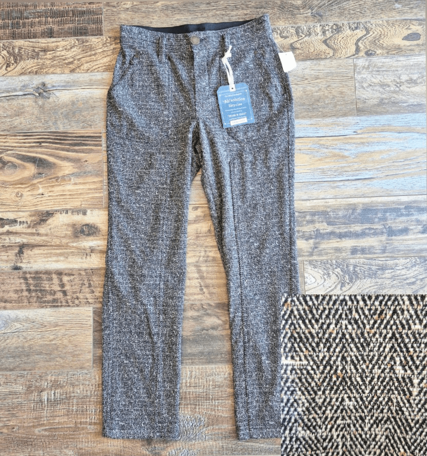 NWT Democracy Ab Solution Skyrise Tweed Straight Pants Pullon Stretch Black Sz.2