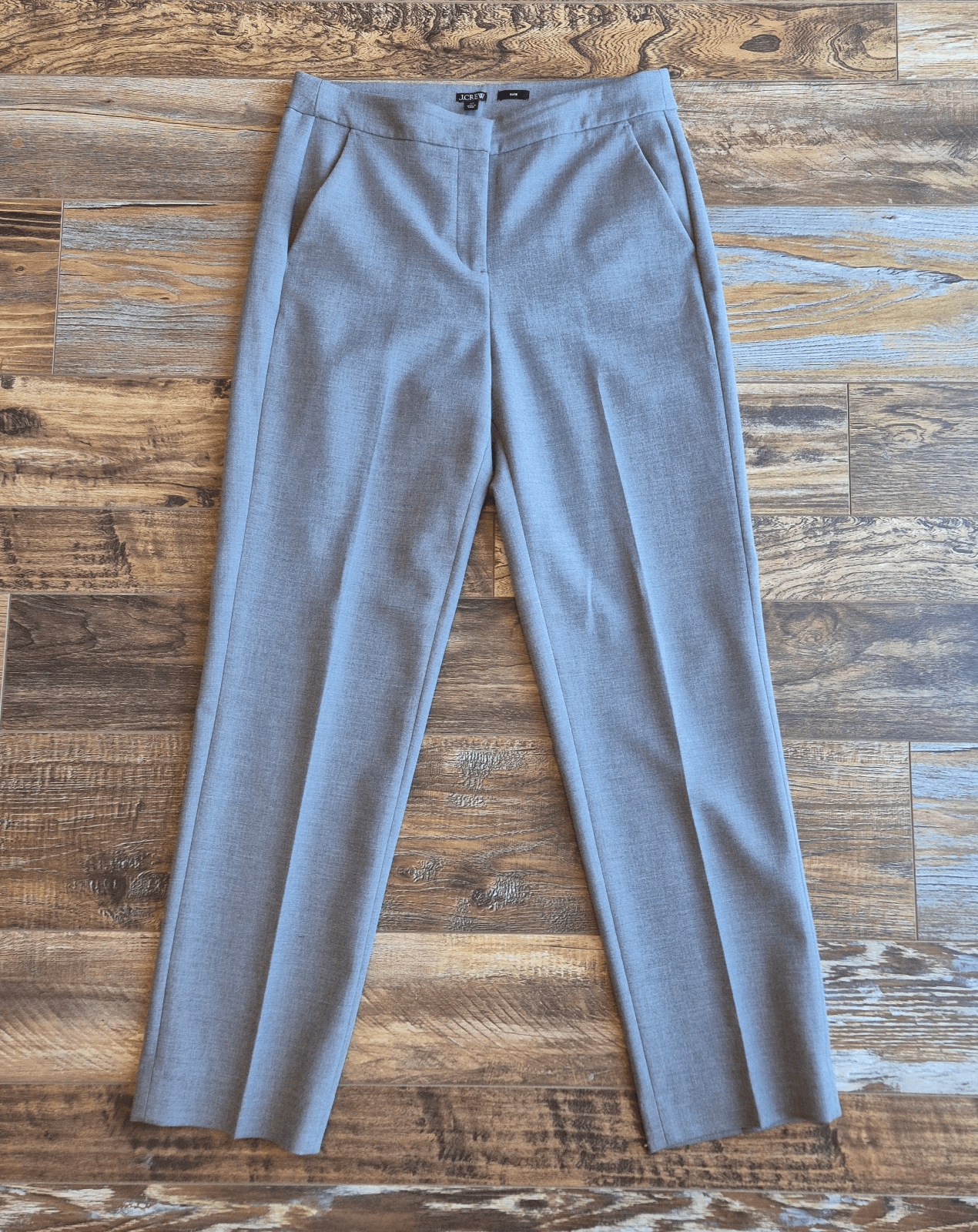 J.Crew Women's 10-Tall Kate Straight Leg Stretch Dress Pants Pocket Grey #BK253
