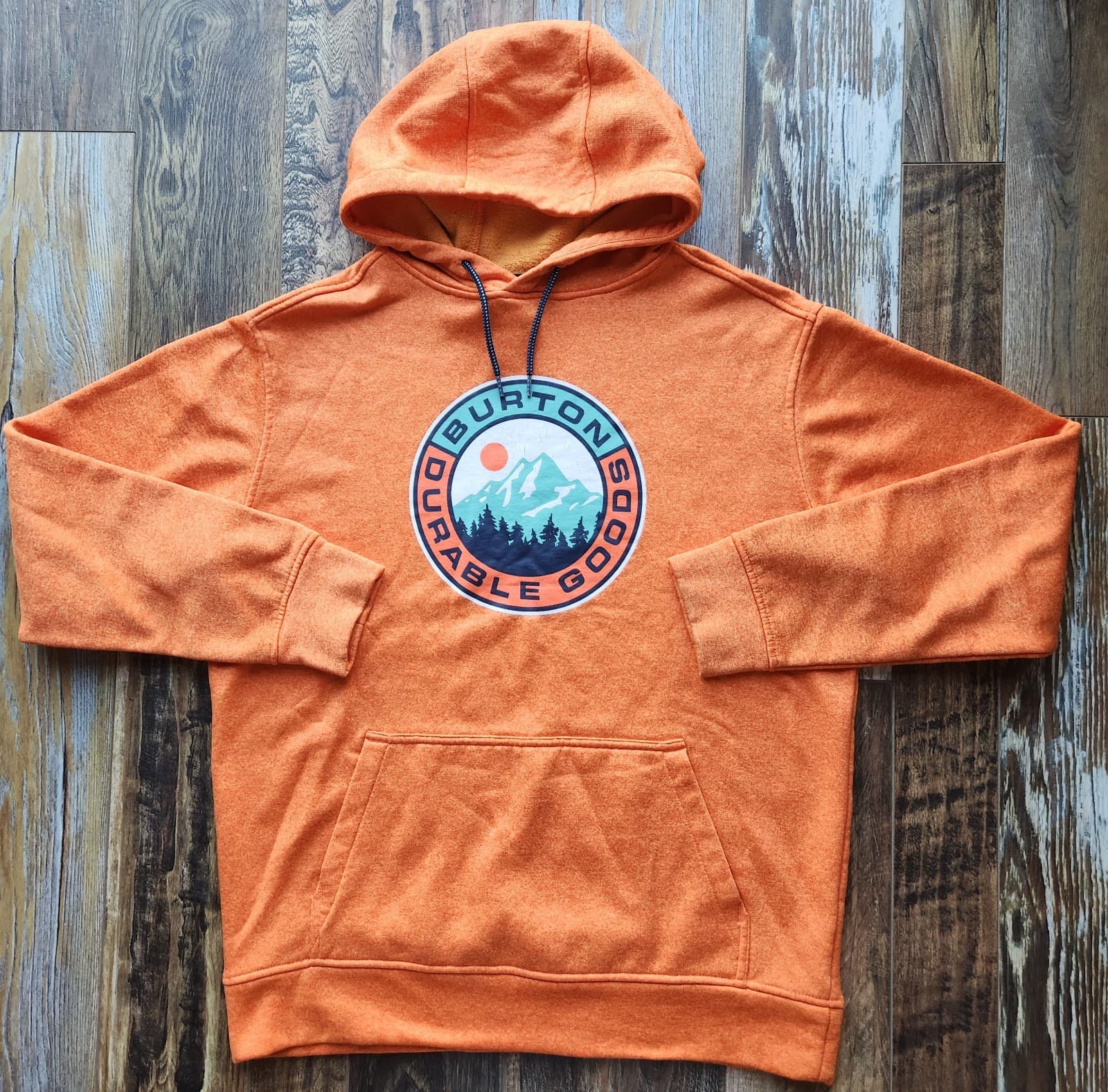 Burton Oak Pullover Hoodie Sweatshirt Fleece Lined Pocket Orangeade Men's M