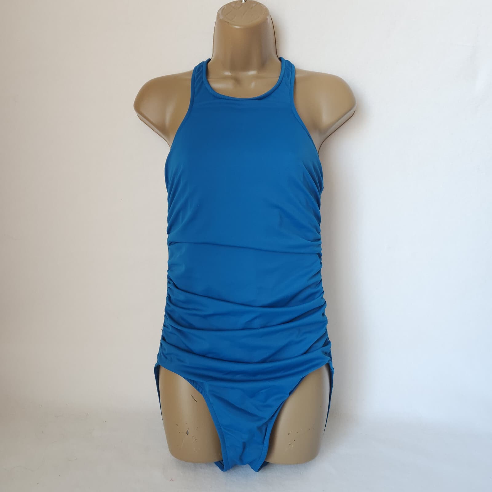 Magicsuit by Miraclesuit Danika Boa One Piece Swimsuit High Neck Blue UK14 US12