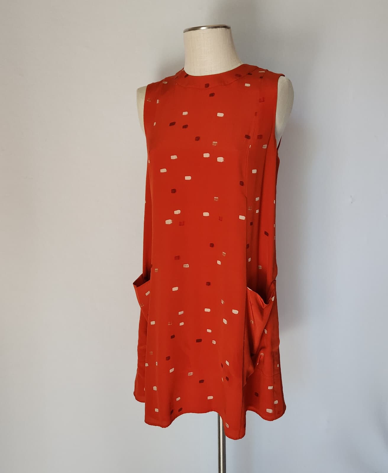 NWT $495 Grey Jason Wu Silk Dash Tangerine Multi Mini Shift Dress Sleeveless 6