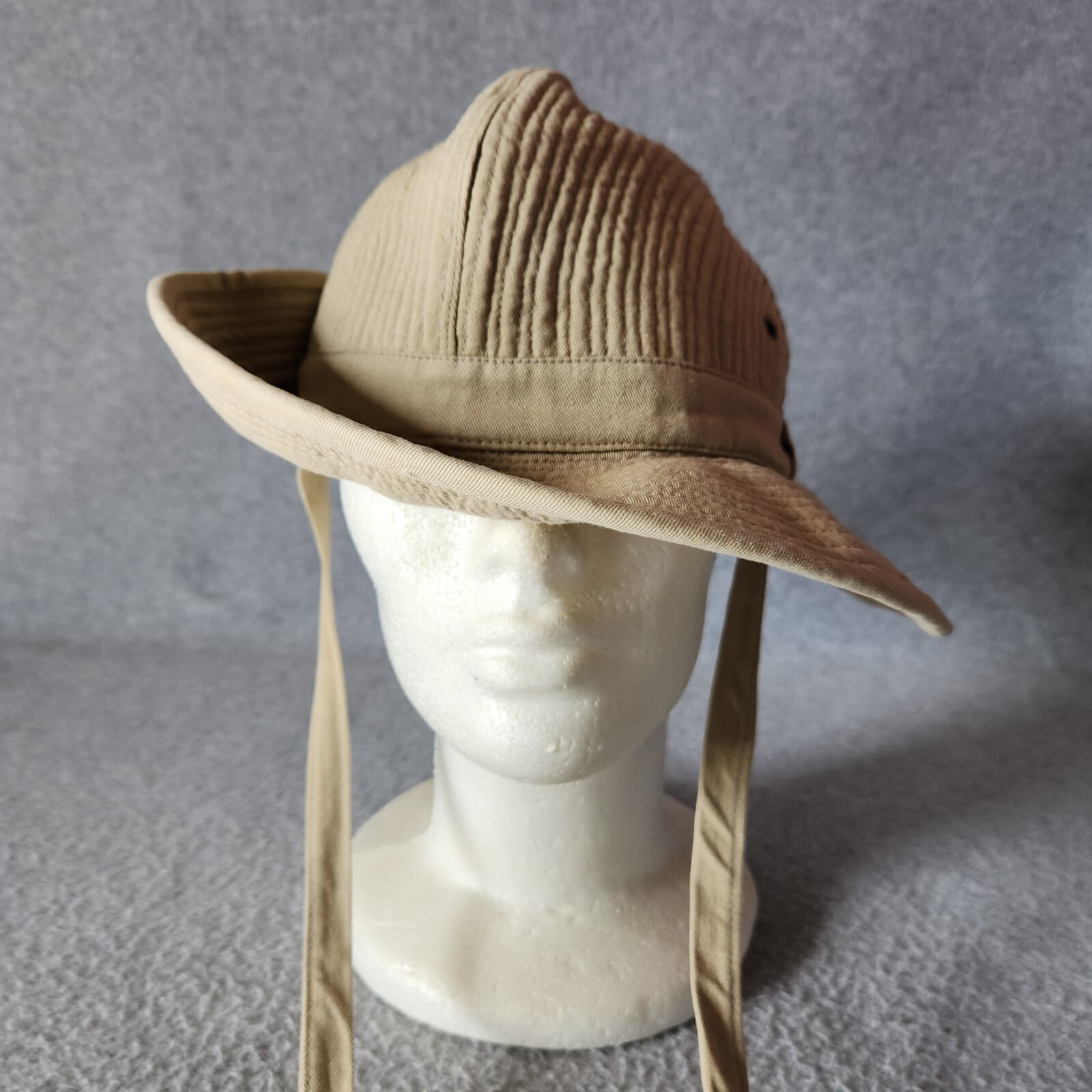 Vintage'80s Banana Republic French Army Bush Hat Water Repellent Side Snap Khaki