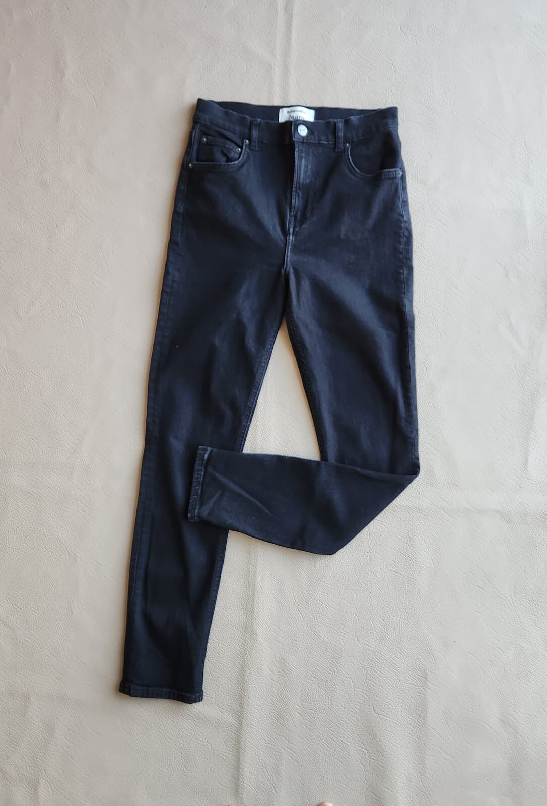 Reformation Skinny Jean High Rise Organic Cotton Blend Zip Stretch Wash Black 29