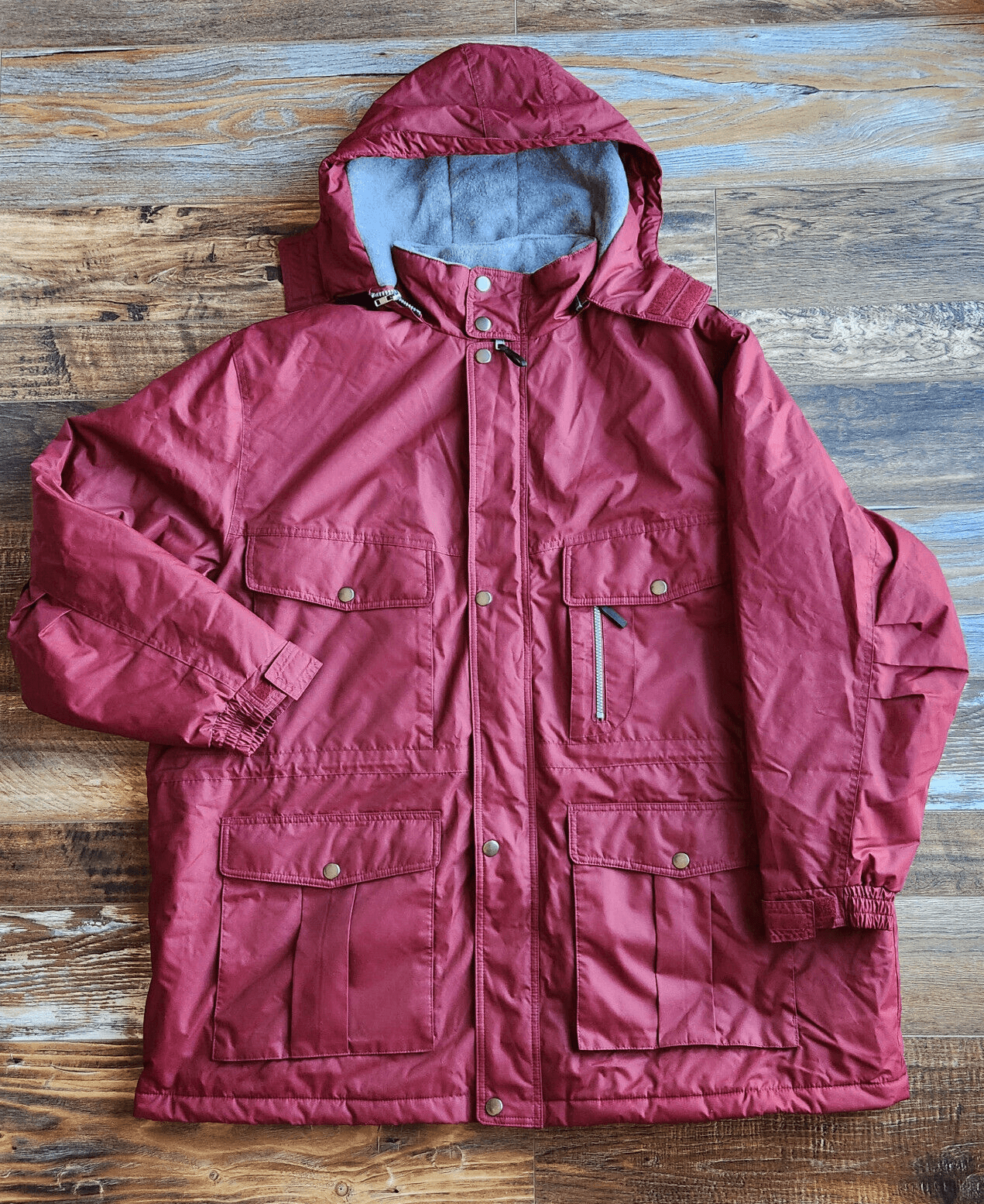 NWT Boulder Creek $208 Fleece Lined Removable Hood Parka Jacket Red Mens 3XL Big