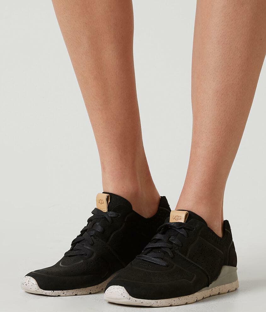 UGG Australia Tye Women Leather Fashion Sneakers Lace Up Black US6 EU36 #1016674