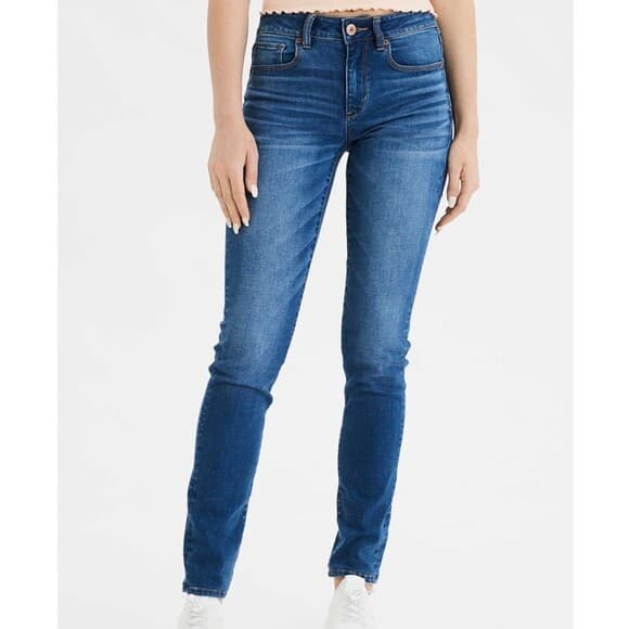 American Eagle Jegging Super Stretch Skinny Jeans Medium Wash Blue Women Sz.6