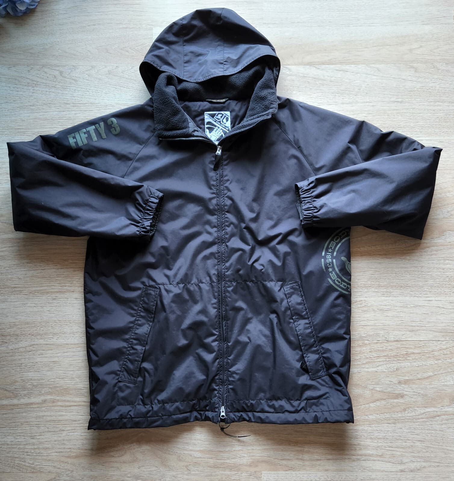 Body Glove Fifty 3 Ski Surf Hooded Jacket Insulated Waterproof Zip Black Men XL