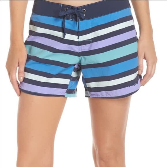 Patagonia Wavefarer Board Shorts Swim Beach Zip-Pocket Water Ribbon Women Sz.2