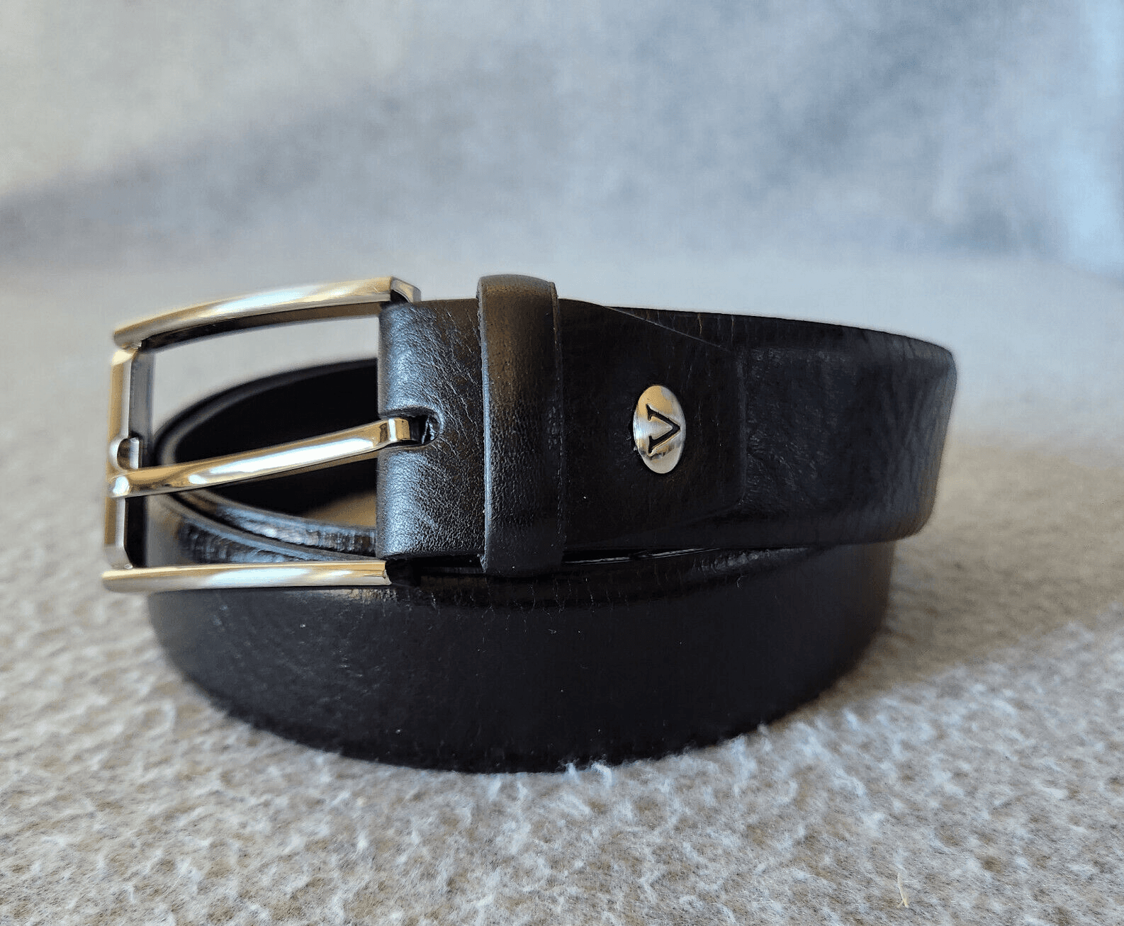 V.arco Valentino Handmade in Italy Genuine Leather 3.5cm. Belt Black Men's 42