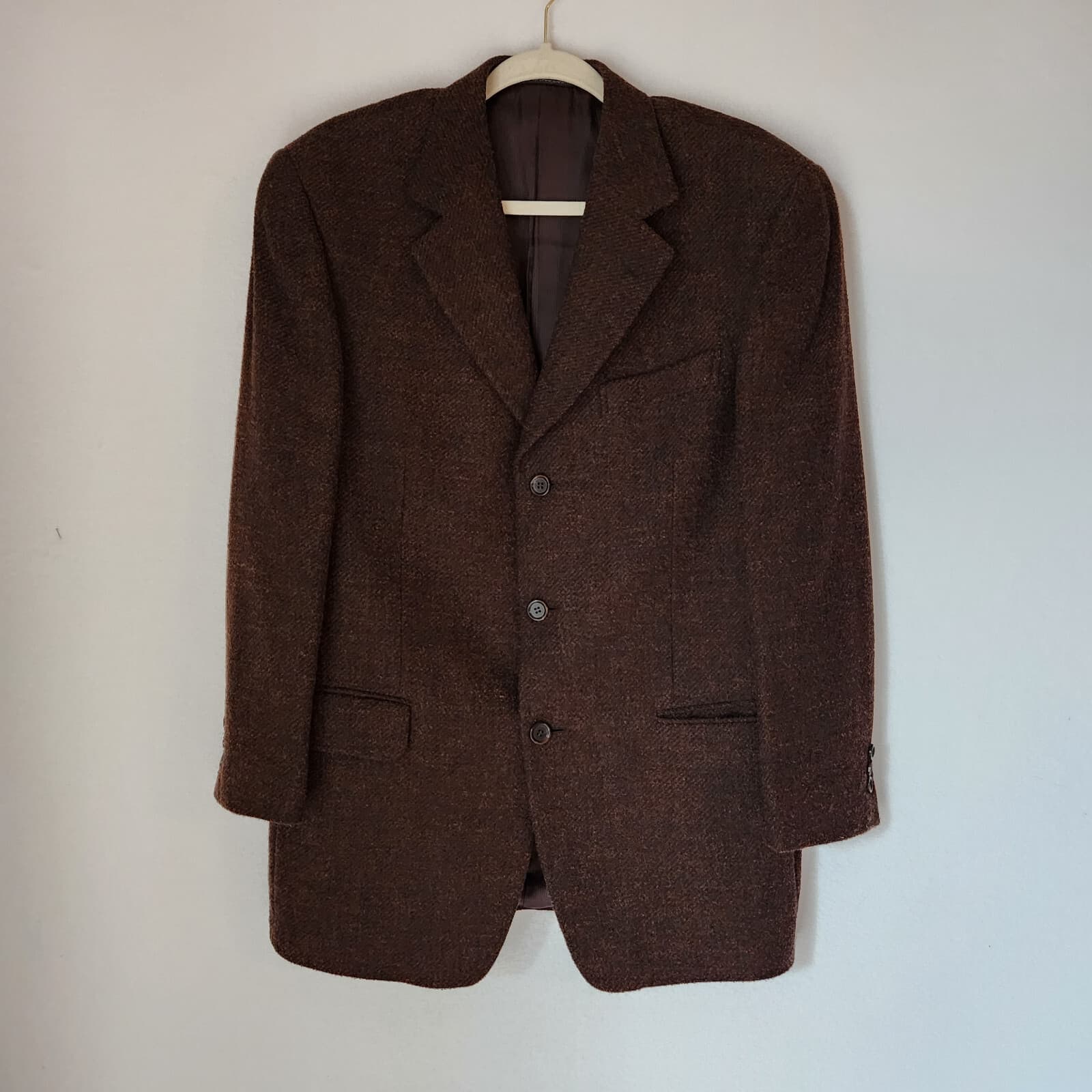 Ermenegildo Zegna Soft Made in Switzerland Tweet Wool Blend Sport Coat Brown 50
