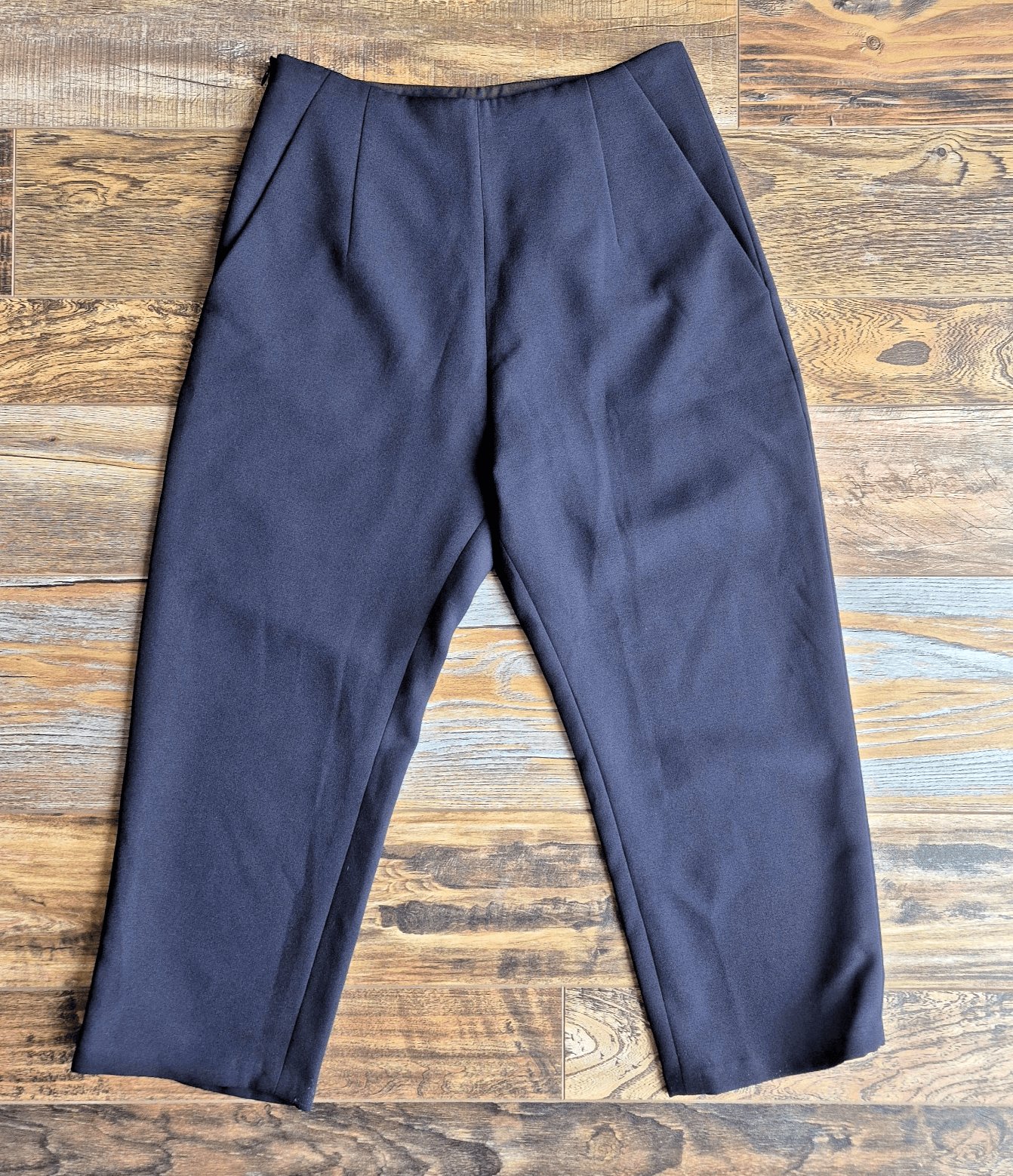 Kaarem Sua Tapered Trouser High Waist Relaxed Fit Cropped Pocket Zip Black Sz.XS