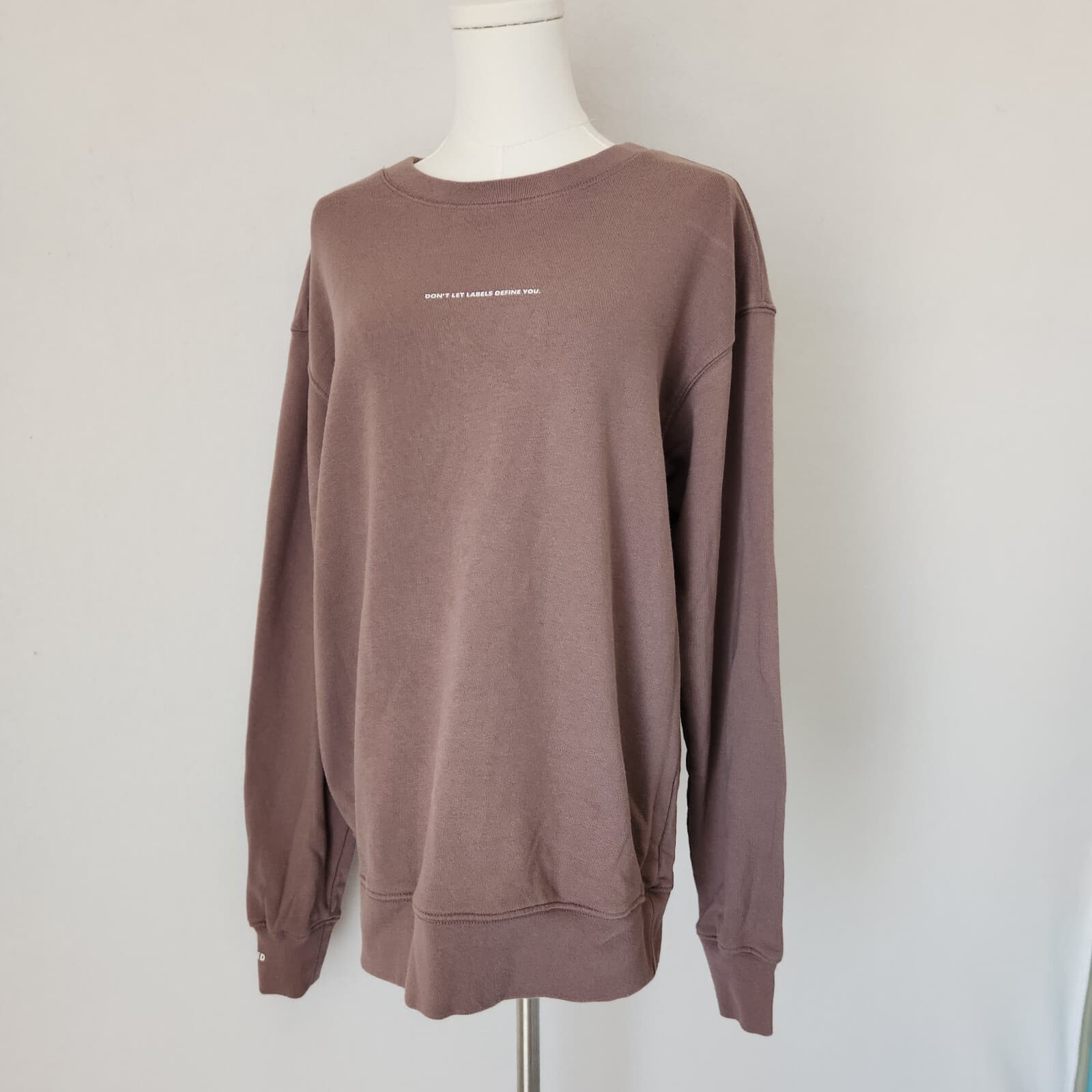 Unlabeled French Terry Pigment Wash Sweatshirt Crew Cotton Blend Mauve Unisex M