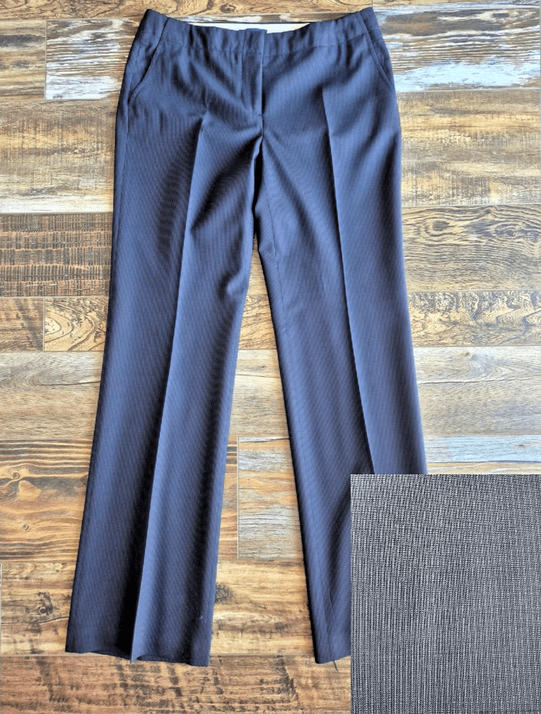 J.Crew Wool Blend Pin-Stripe Straight Leg Dress Pants Pocket Dark Blue Women's 4