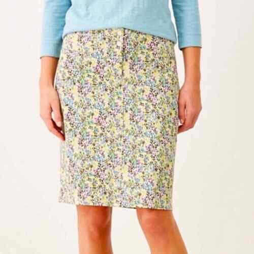 NWoT J.Jill Live in Chino Floral Pencil Mini Skirt Zip Pocket Multicolor Sz.14