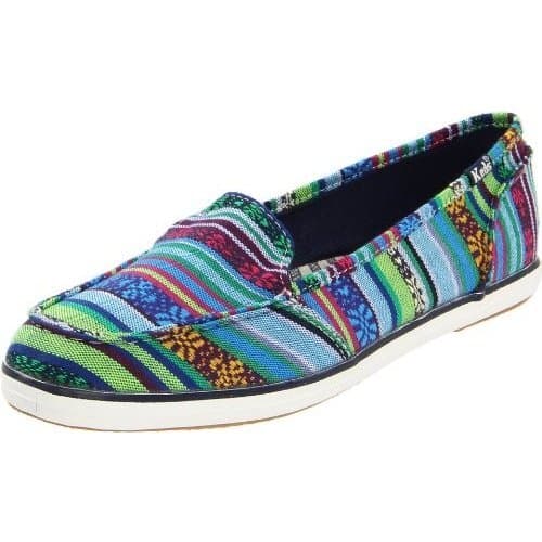 Keds Tribal Canvas Slip-On Flat Shoes Cushioned Insole Multicolor Women US6.5