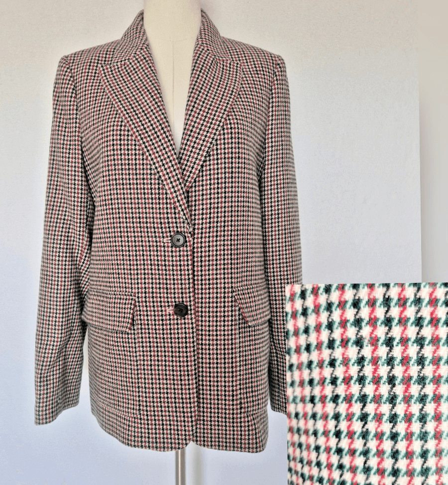 NWT J.Crew Lanificio Nello Gori Italian Wool Houndstooth Boyfriend Blazer Size 8