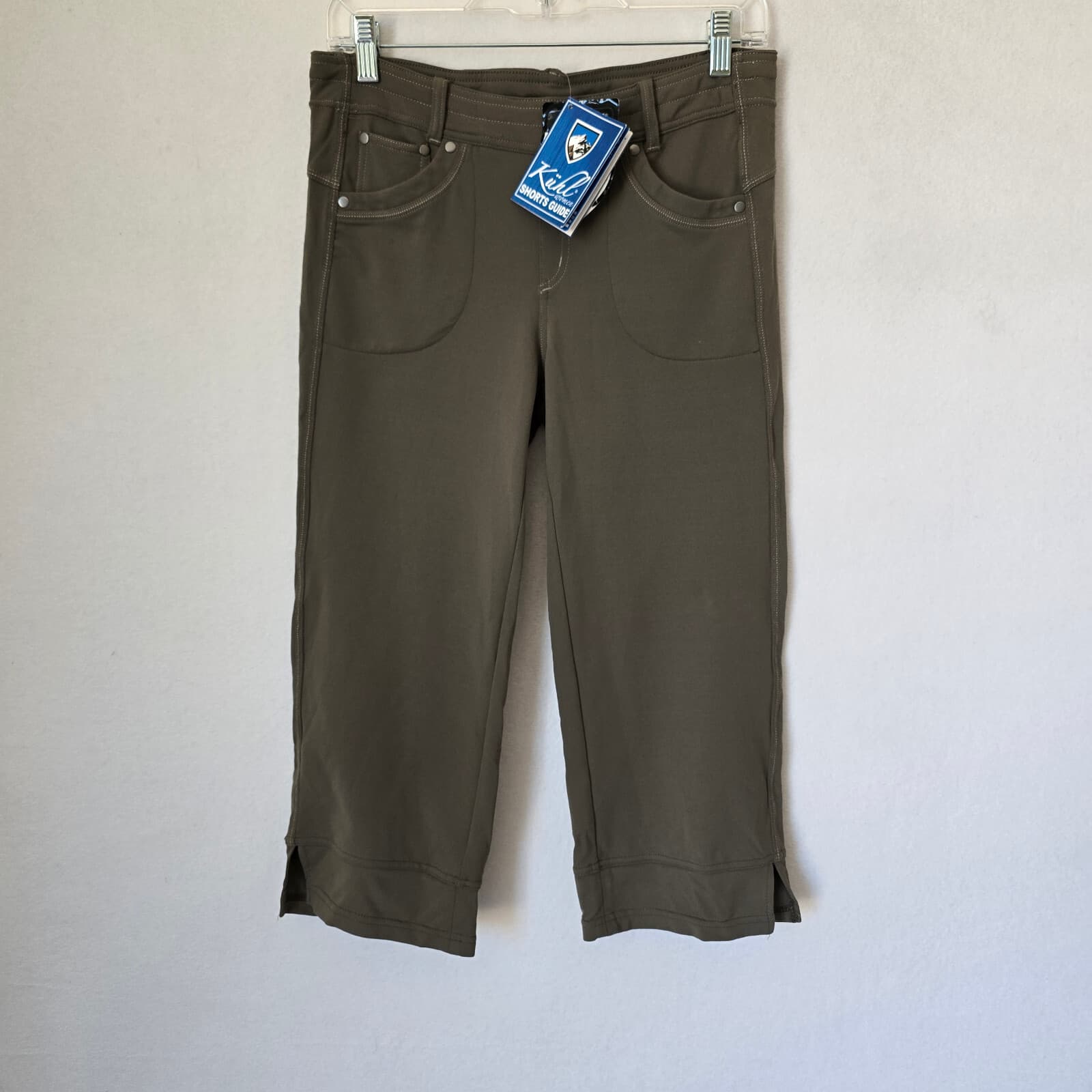 NEW Kuhl Mova Kapri 20" Shorts Pocket Soft Stretch Drawstring Breen Women's 8