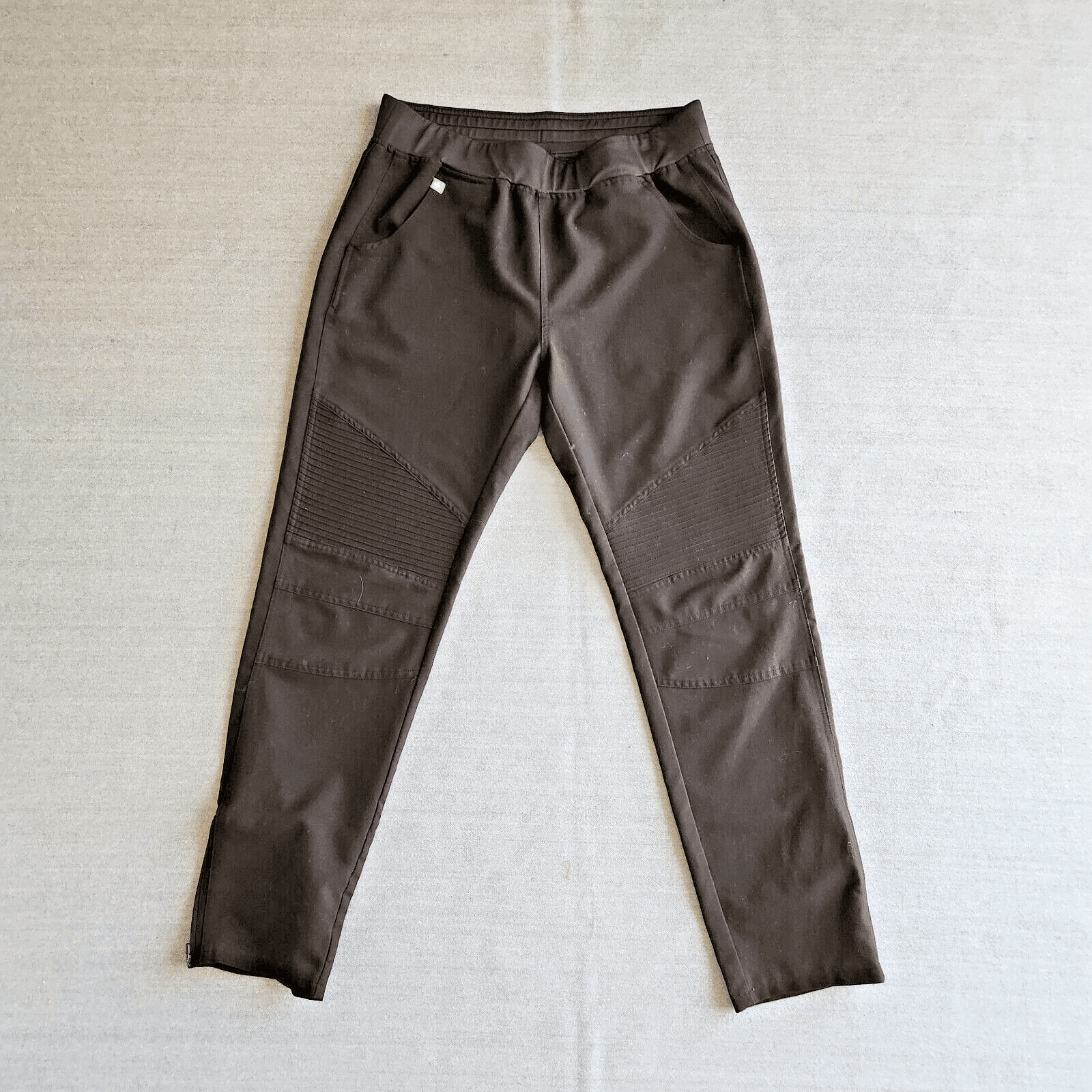 FIGS Technical Collcection Kanye Moto Scrub Pants Slim Fit Pull-On Black Women M