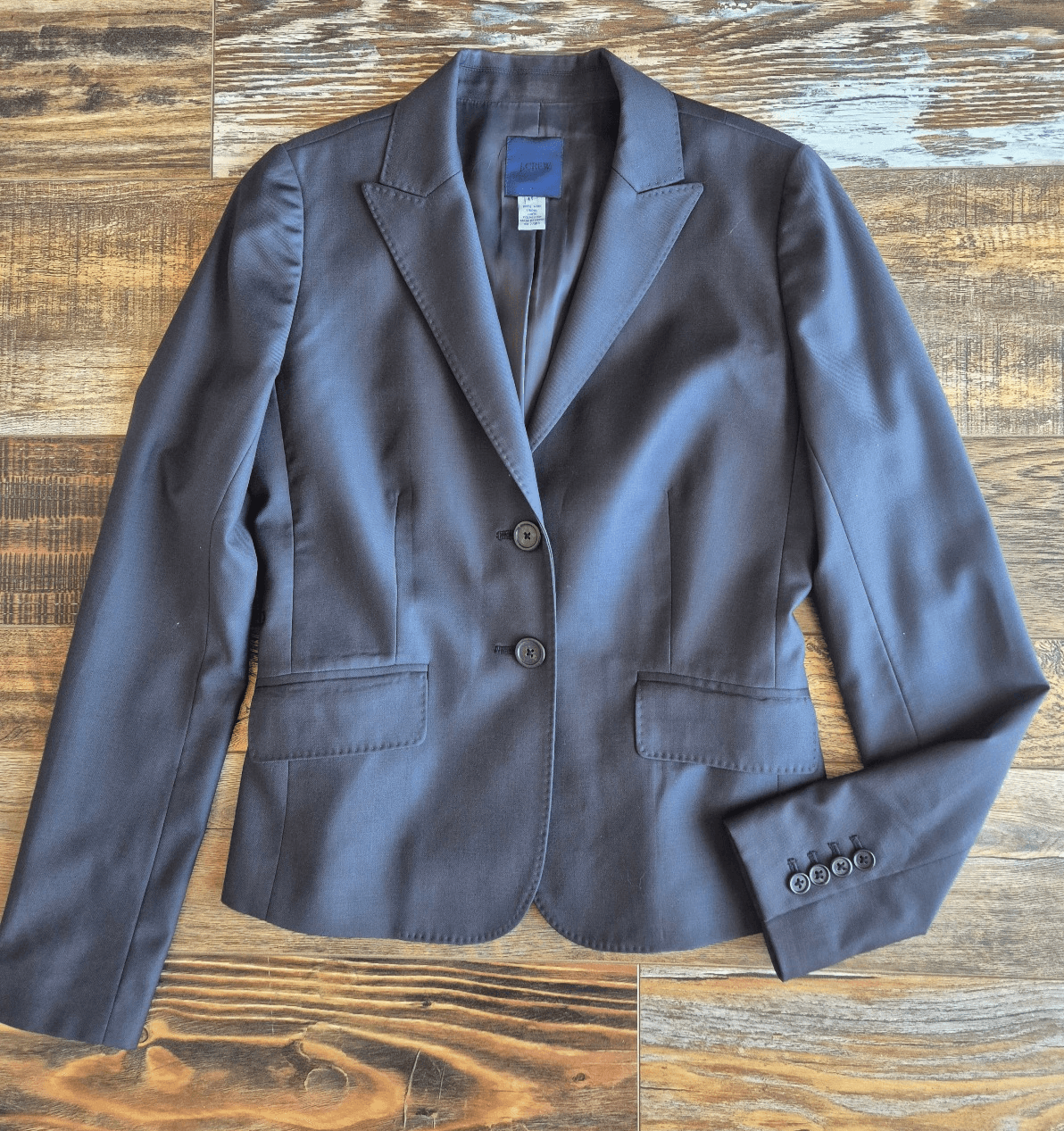J.Crew Super 120's Wool Single-Breast Two Button Schoolboy Blazer Grey Womens 4T