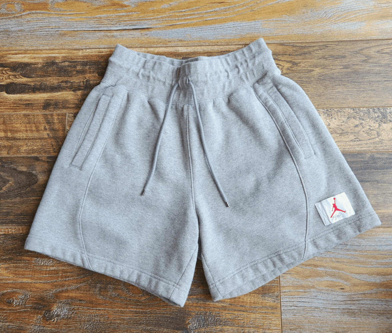 AIR JORDAN Flight Fleece Standard Fit Shorts Drawstring Pocket Grey Women's M