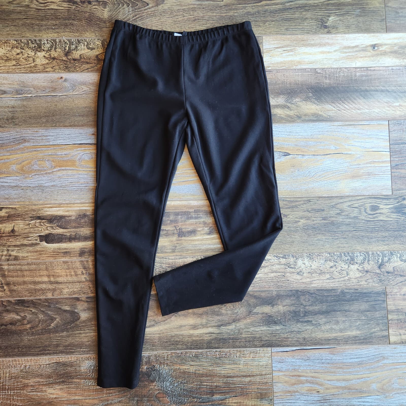 Lafayette 148 New York Park Legging Elastic Waist Pull-On Stretch Black Womens M