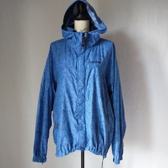Marmot Windbreaker Lightweight Hoodie Jacket Full-Zip Pocket Nylon Blue Women L