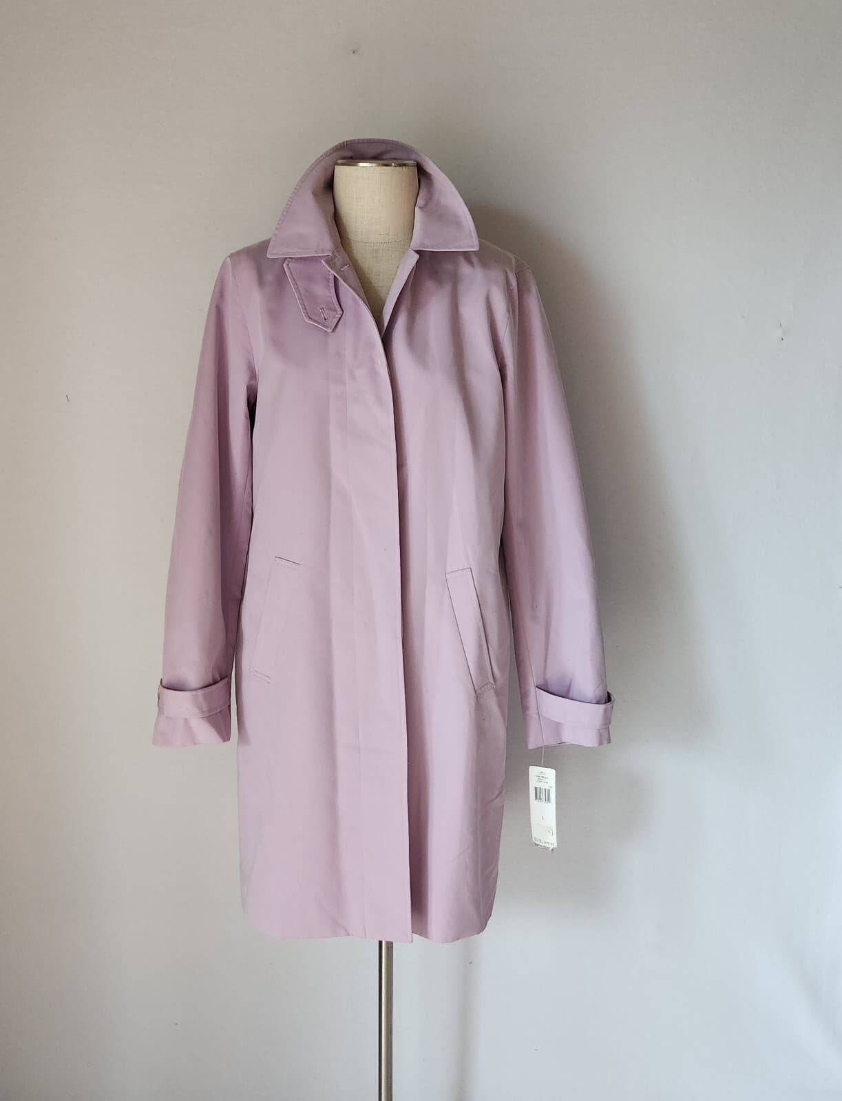 NWT Lauren Ralph Lauren $179 Trench Over Coat Lavender Purple Sz.L *Missing Belt