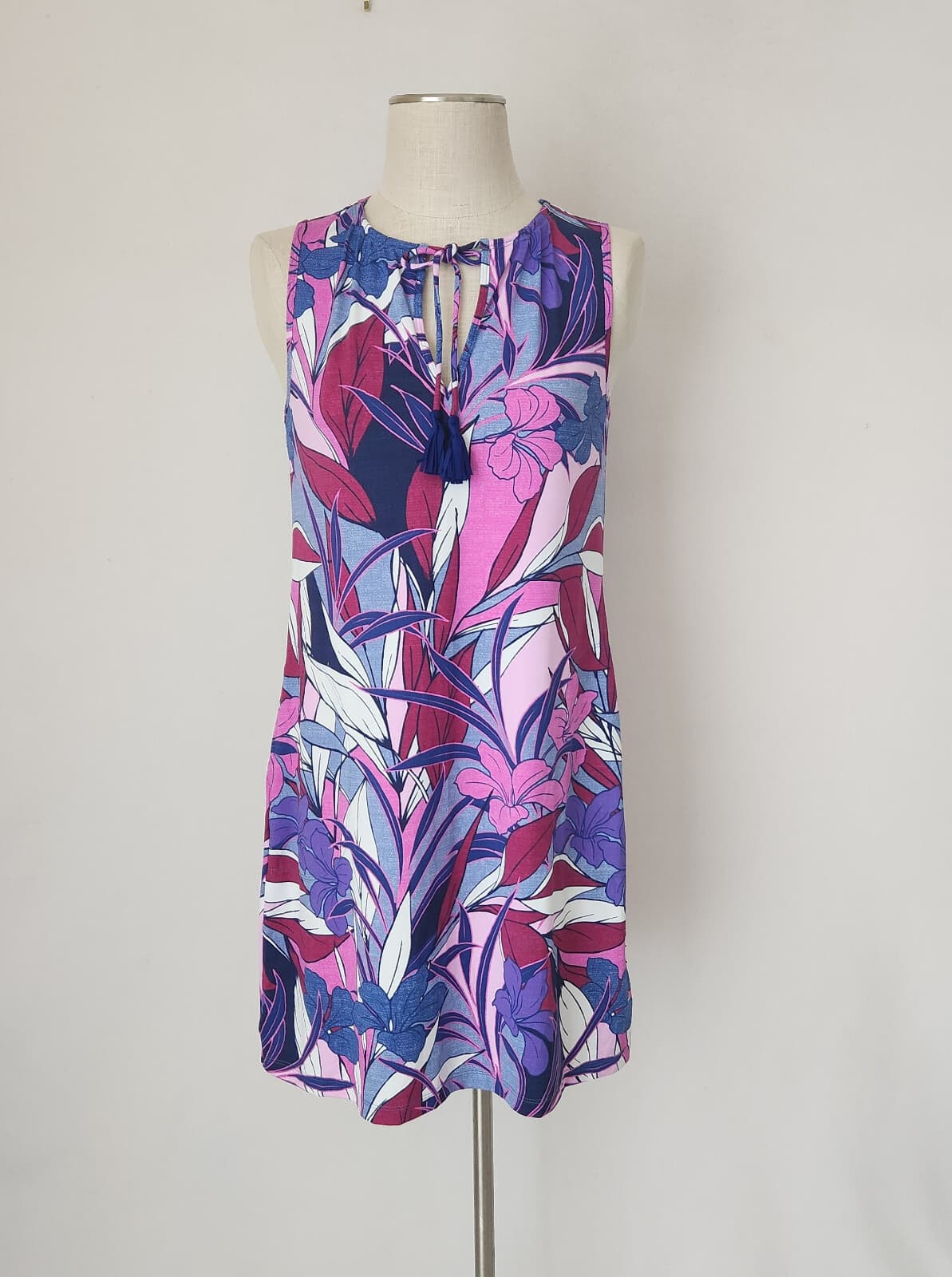 NWT Tommy Bahama Oasis Blossoms Spa Dress Cover-Up Sleeveless Blue Monday Sz.S