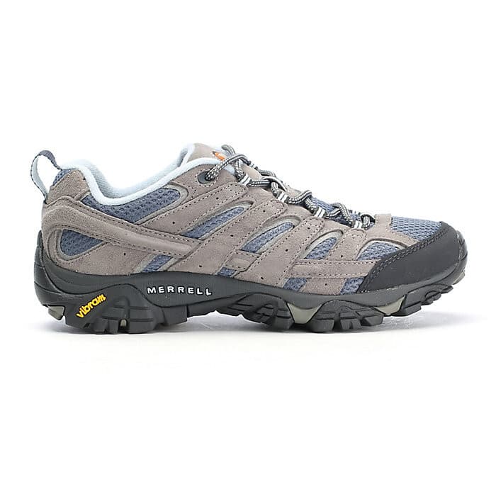 Merrell Women's US7 MOAB 2 Vent Hiking Shoes Leather Mesh Waterproof Grey Blue