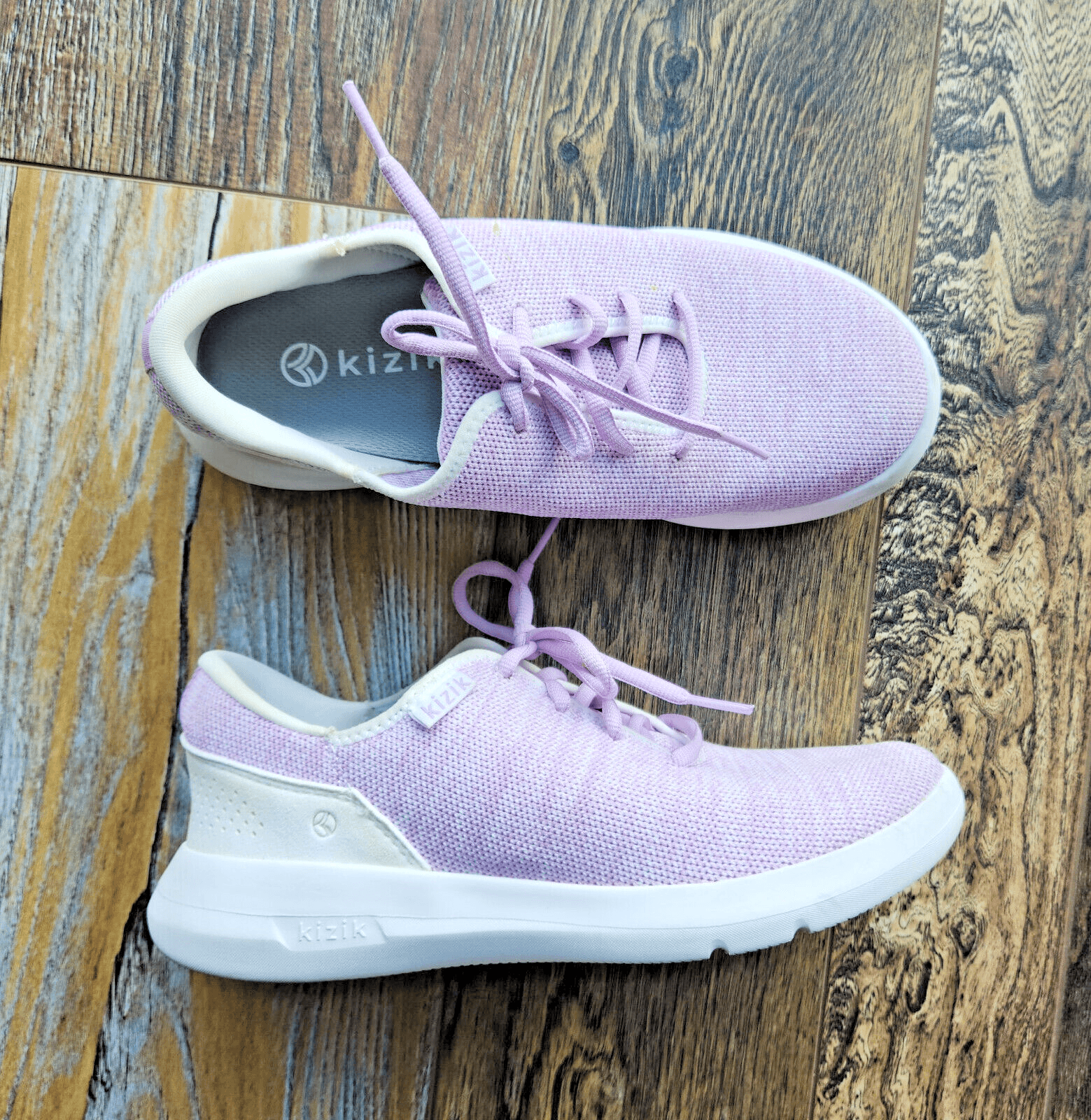 Kizik Madrid Eco Stretch-Knit Hands Free Sneaker Lace-Up Purple Men 5.5 Women 7