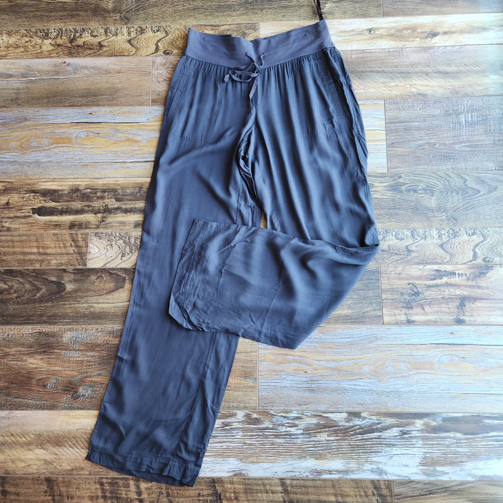 Sandwich Edinburgh Pants Wide-Leg Relax-Fit Pull-On Drawstring Pocket Grey Sz.42