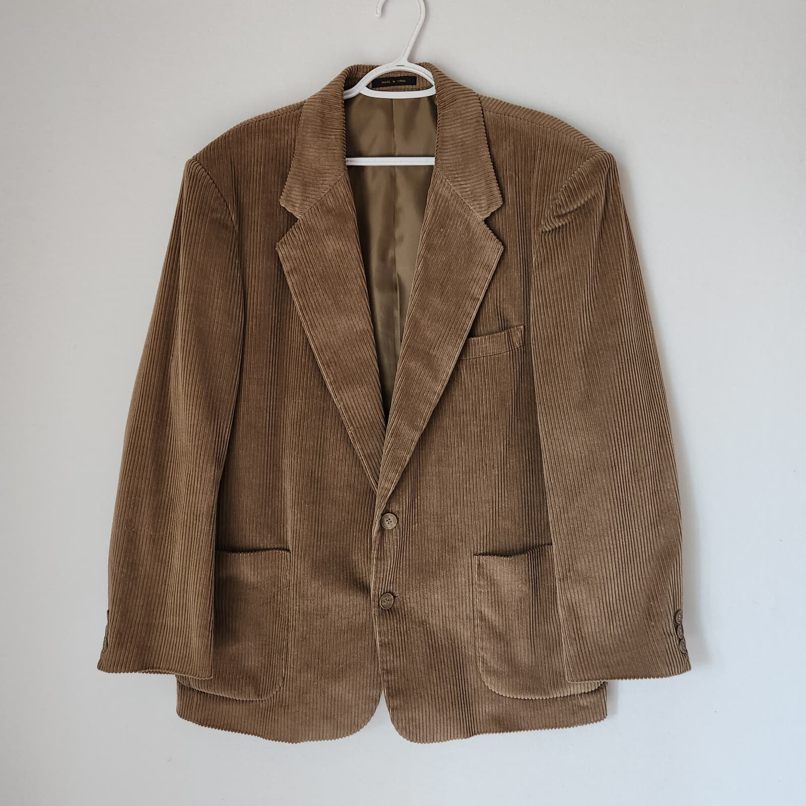 Vintage Members Only Corduroy Sport Coat Blazer Lined Cotton Brown Men's 44R