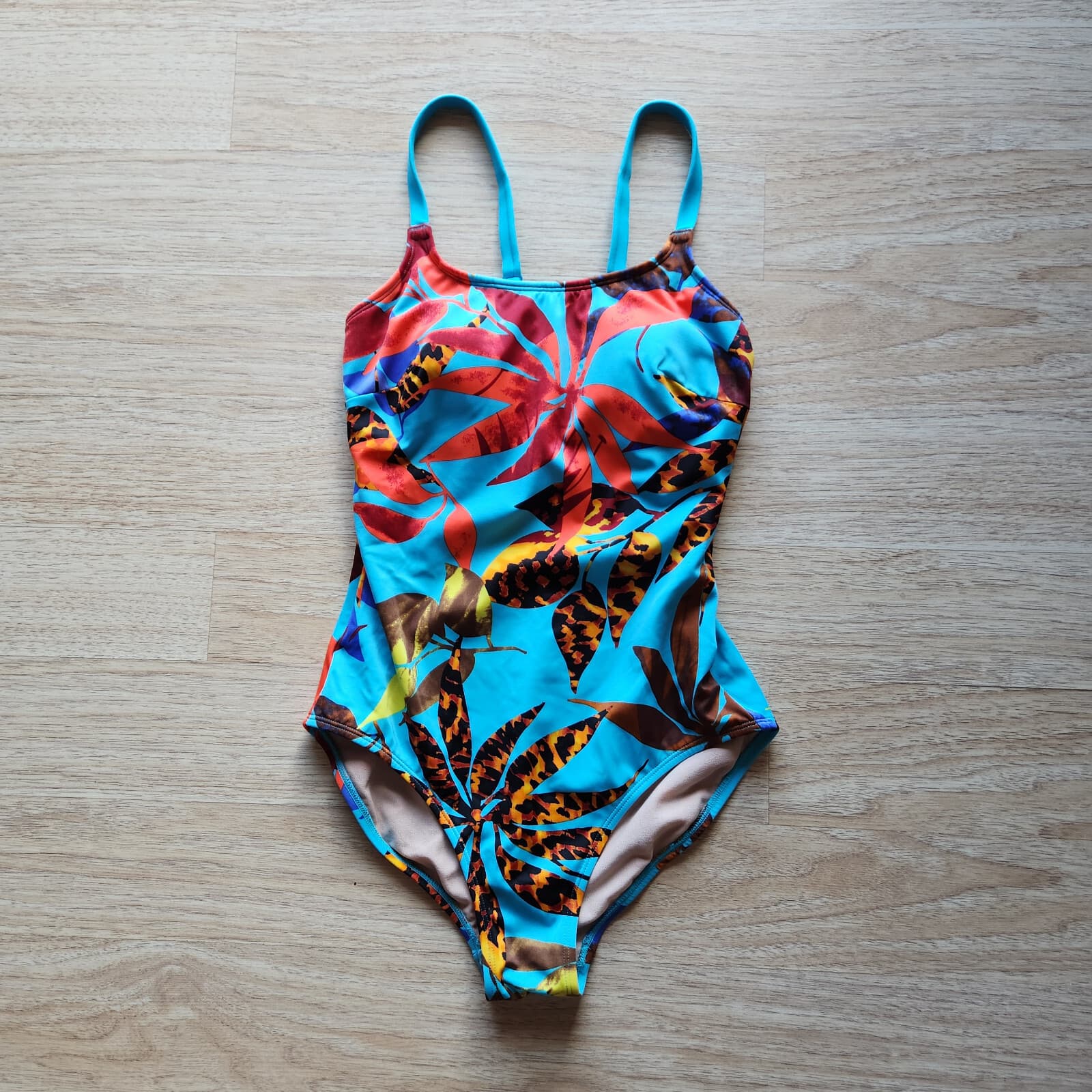 Amoena Jamaica Tropical Floral One-Piece Swimsuit Scoopneck Multicolor Sz.10B