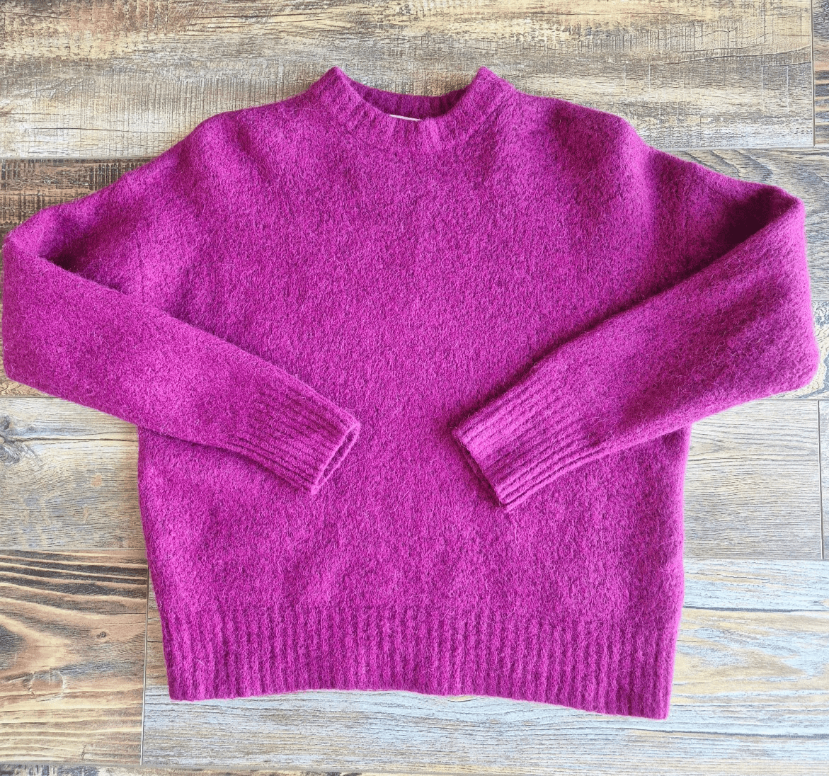 Madewell CloudSoft Wool Alpaca Drop-Shoulder Crewneck Sweater Autumn Fuchsia M