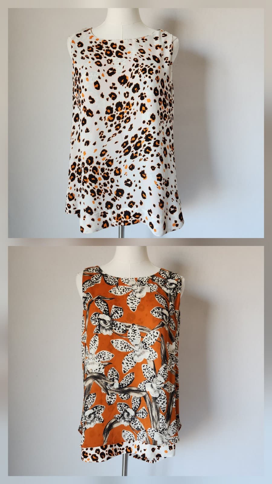 NWT Chico's Reversible Tank Top Desert Blooms Sunburst Chiffon Layer Sz.10 $65
