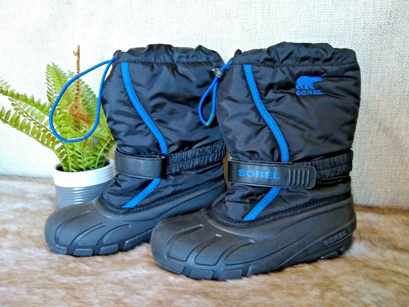 Sorel NWoB Kid's Winter Boots Warm Lining Waterproof Black/Blue Sz.US4 EUR36
