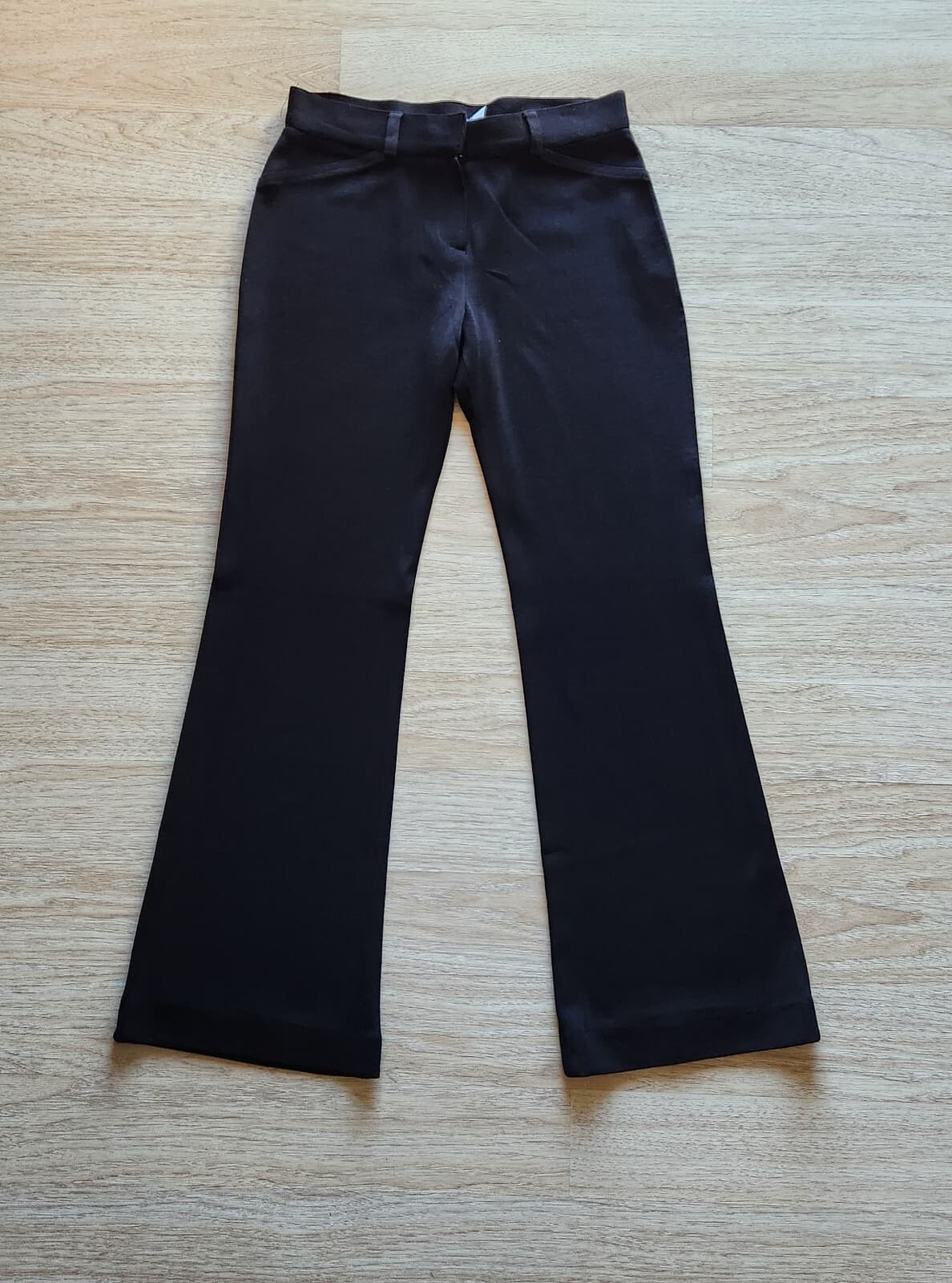 Exclusively Misook Bootcut Pants Zip Stretch Knit Acrylic Black Women's 8P